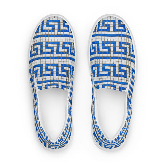Grecian Banners - Women’s slip-on canvas shoes