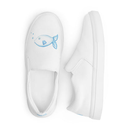 Grecian Fish - Women’s slip-on canvas shoes