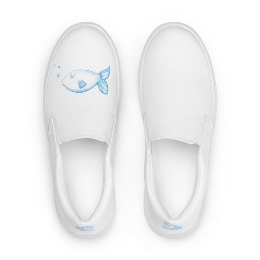 Grecian Fish - Women’s slip-on canvas shoes
