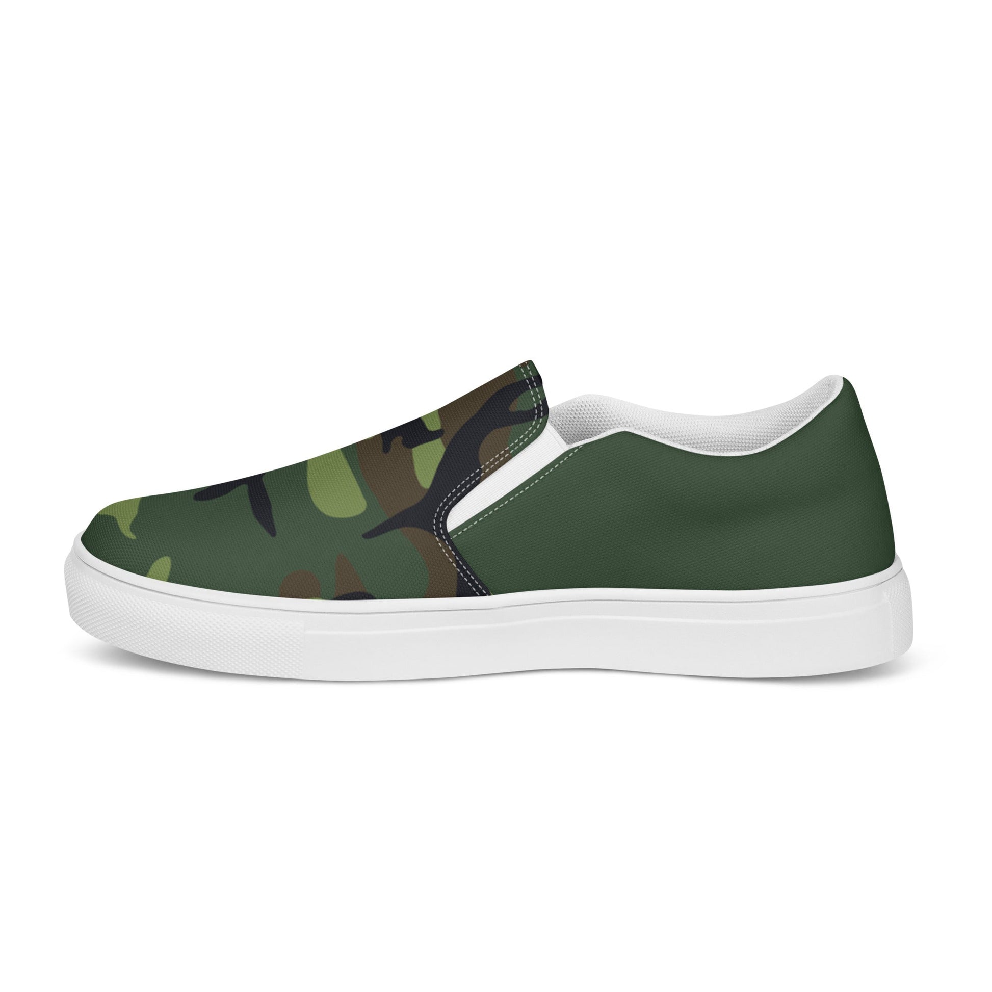 Green Camo men's slip-on canvas shoes