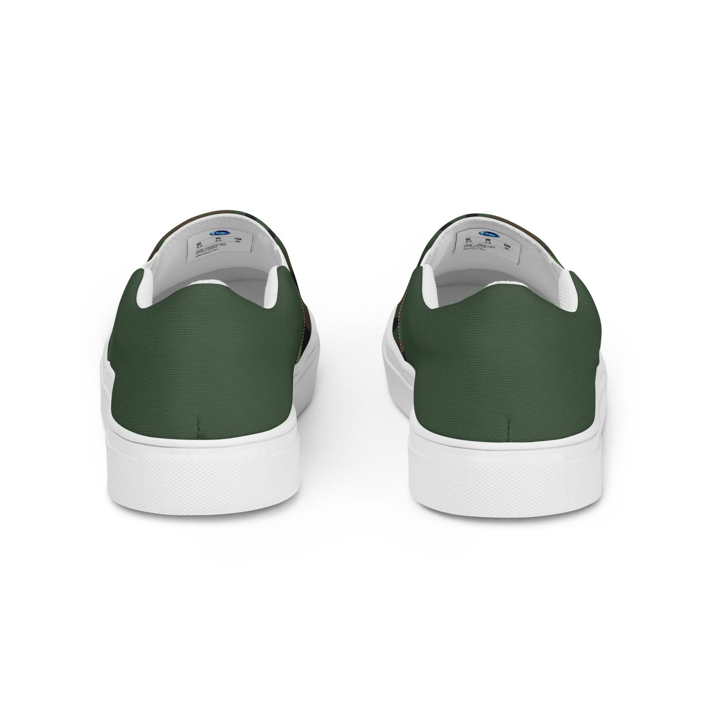 Green Camo men's slip-on canvas shoes