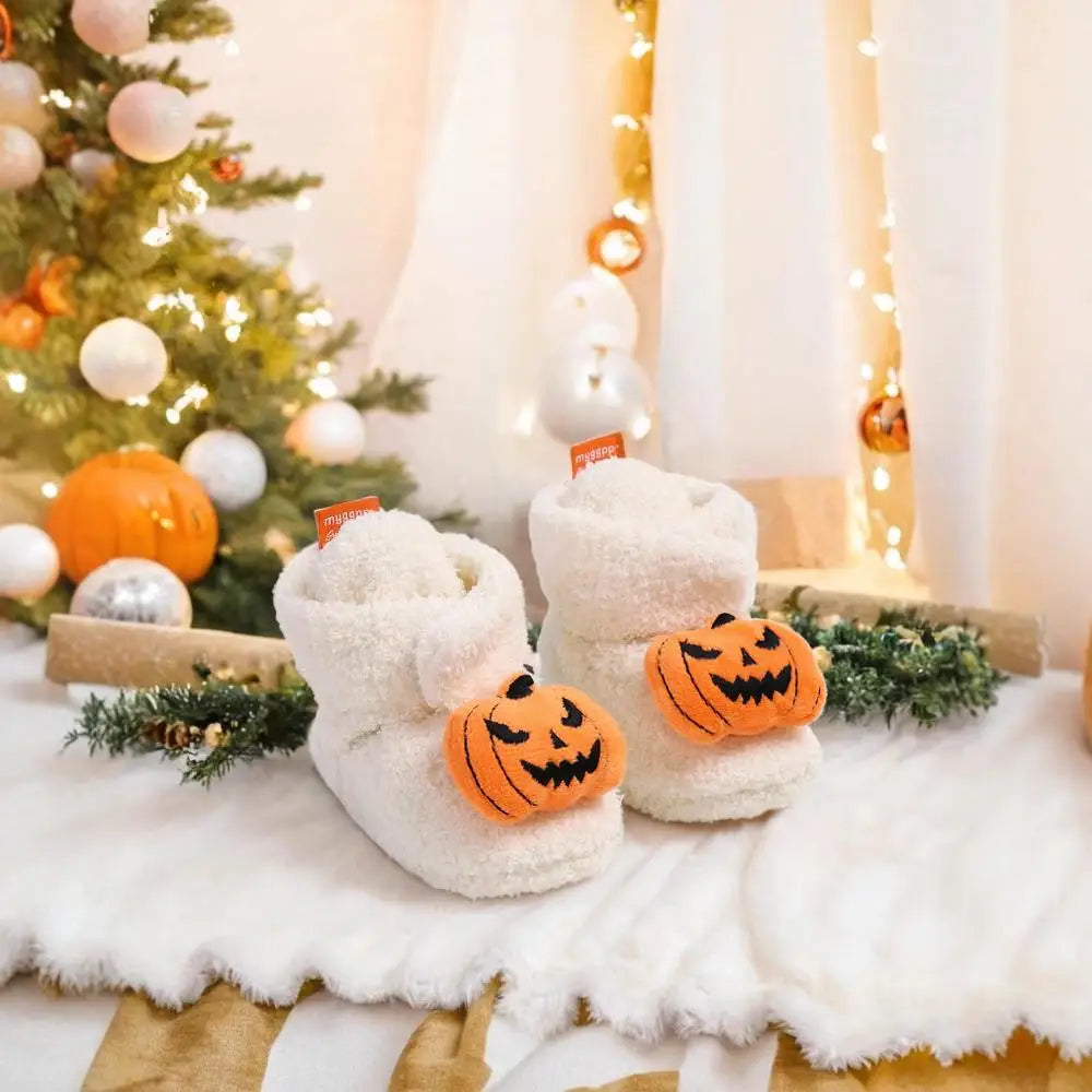 Halloween Pumpkin - Baby Booties Slippers