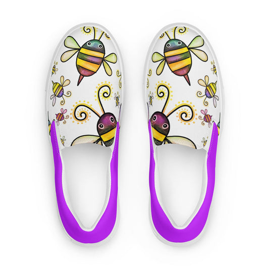 Happy Bees women's slip-on canvas shoes