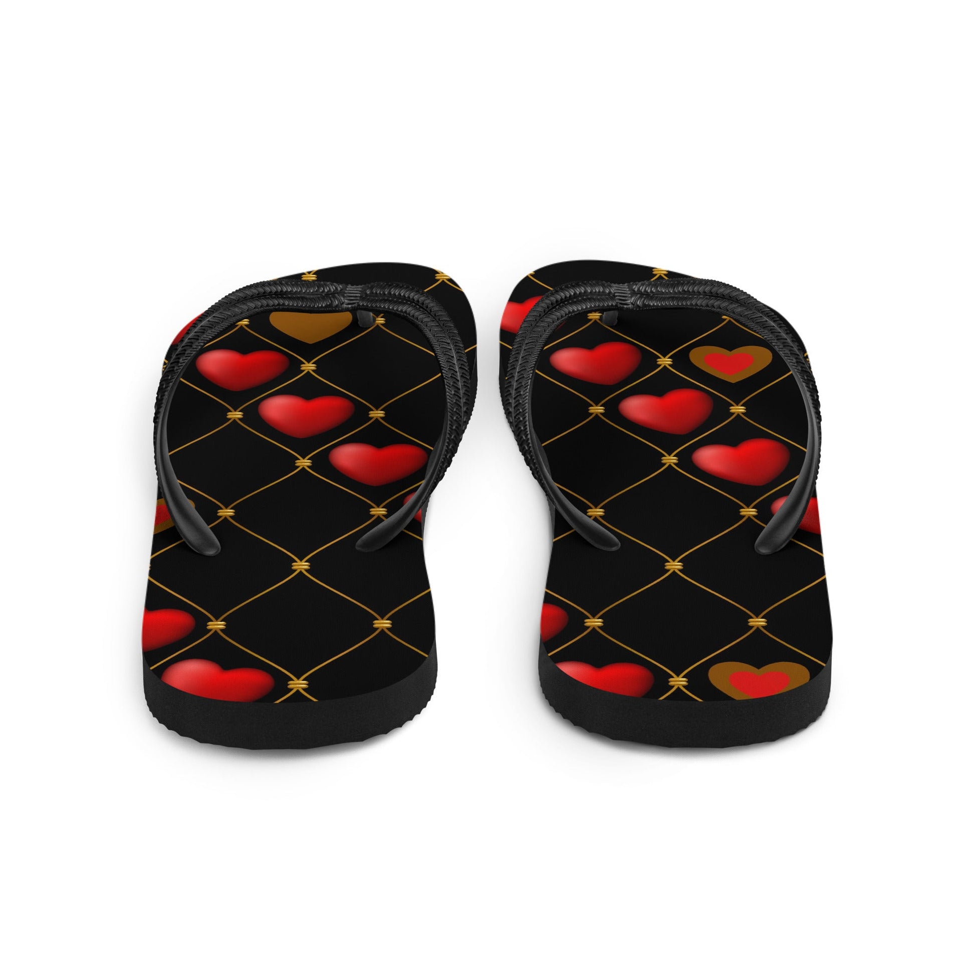 Hearts pattern Designer Flip-Flops