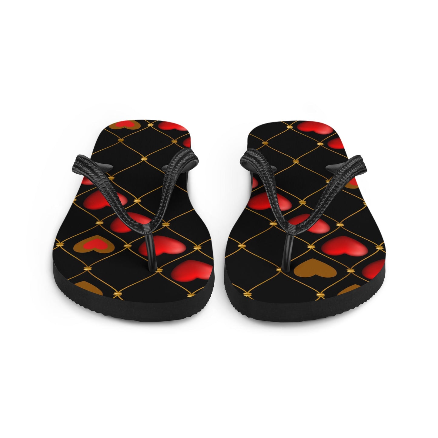 Hearts pattern Designer Flip-Flops