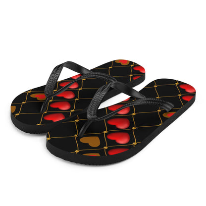 Hearts pattern Designer Flip-Flops