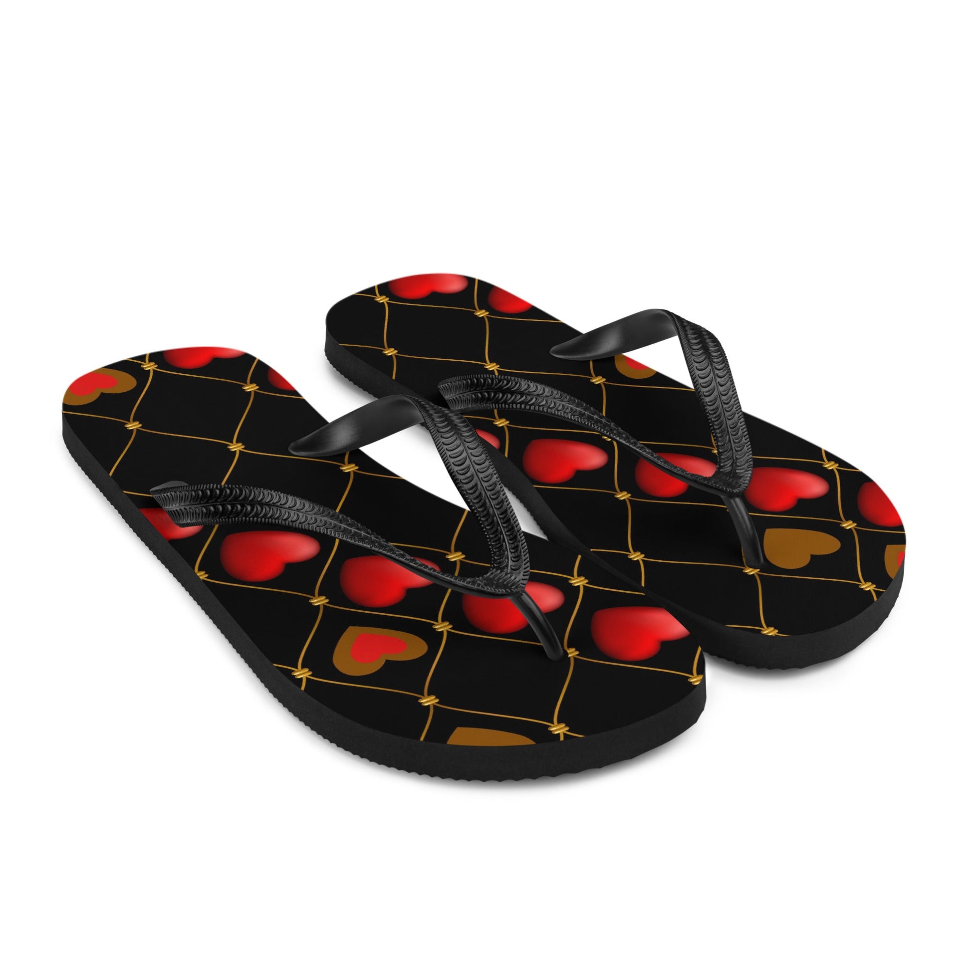 Hearts pattern Designer Flip-Flops