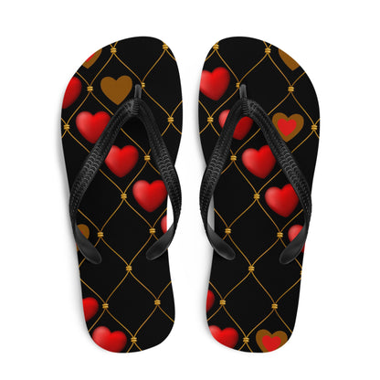 Hearts pattern Designer Flip-Flops