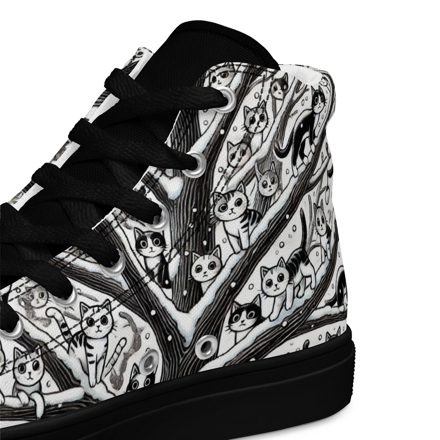 Hidden Cats - Women's High Top Canvas Sneakers Design