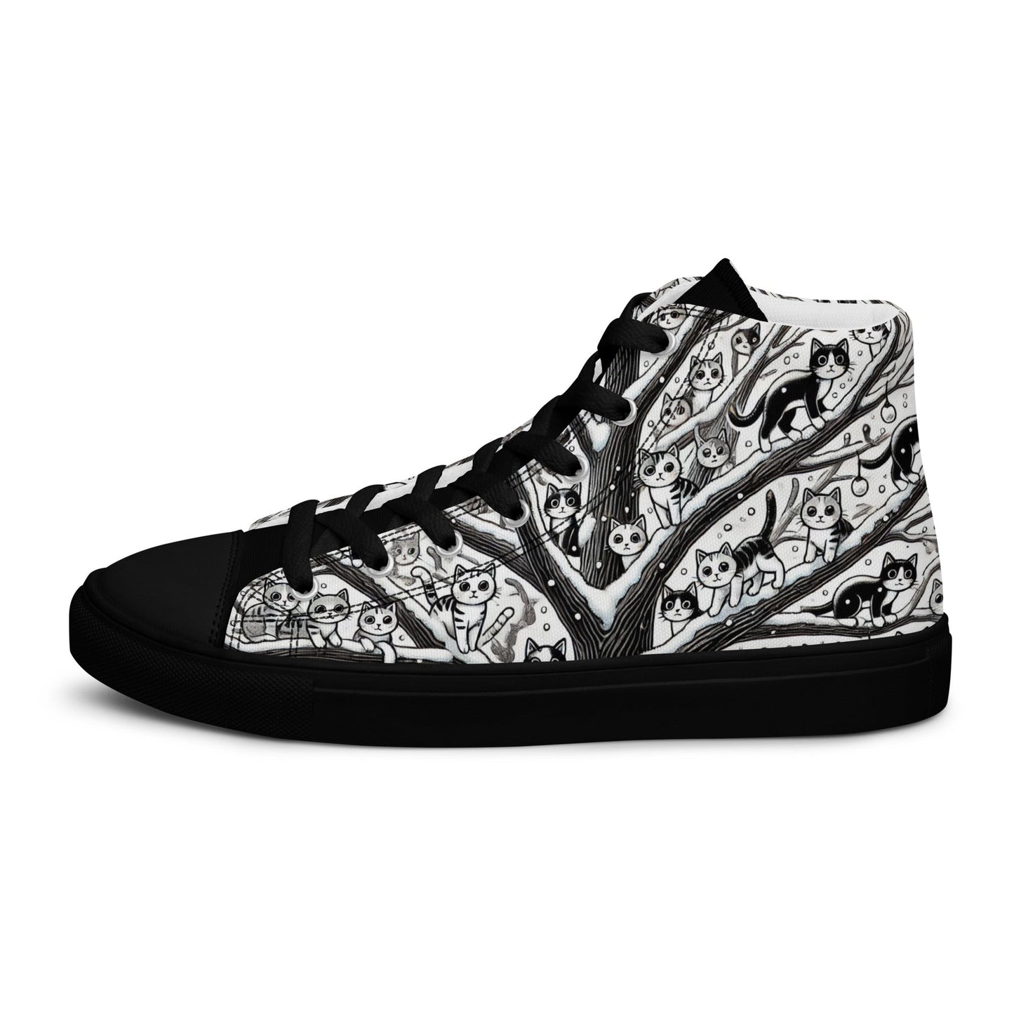 Hidden Cats - Women's High Top Canvas Sneakers Design