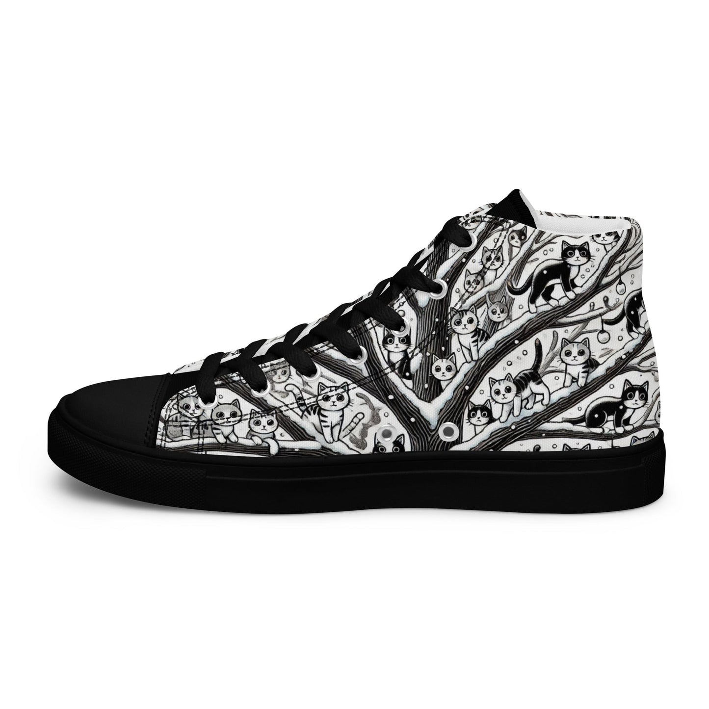 Hidden Cats - Women's High Top Canvas Sneakers Design