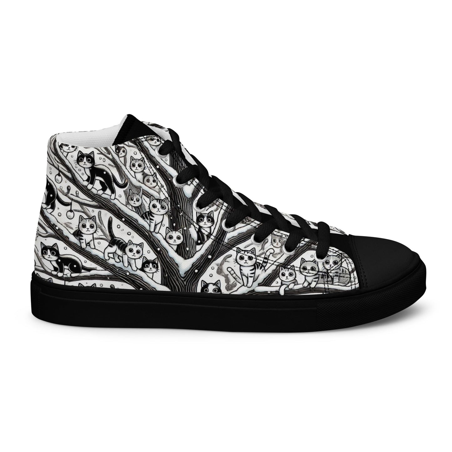 Hidden Cats - Women's High Top Canvas Sneakers Design