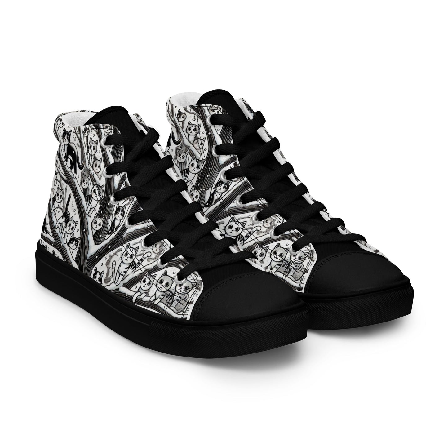 Hidden Cats - Women's High Top Canvas Sneakers Design