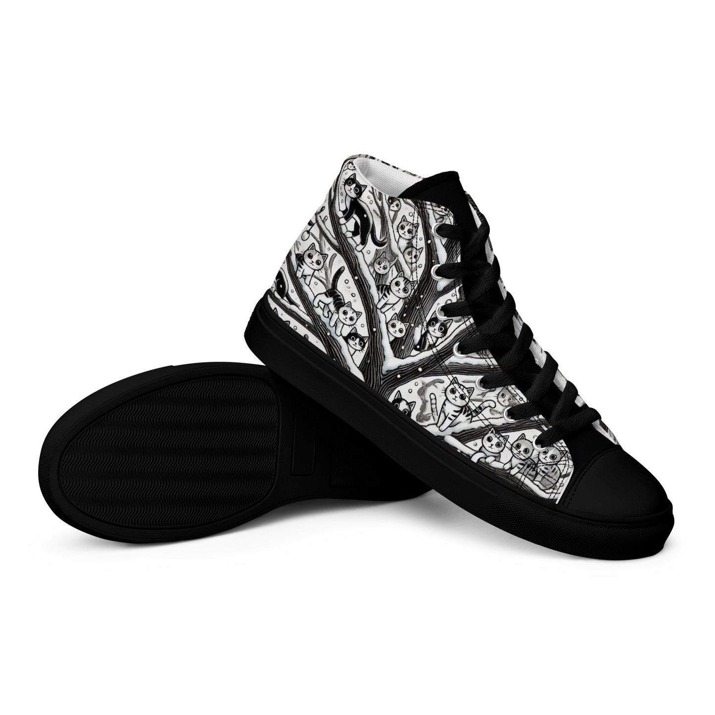 Hidden Cats - Women's High Top Canvas Sneakers Design