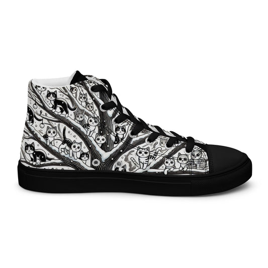 Hidden Cats - Women's High Top Canvas Sneakers Design