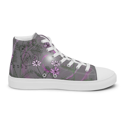 Hidden Love Birds high top canvas shoes