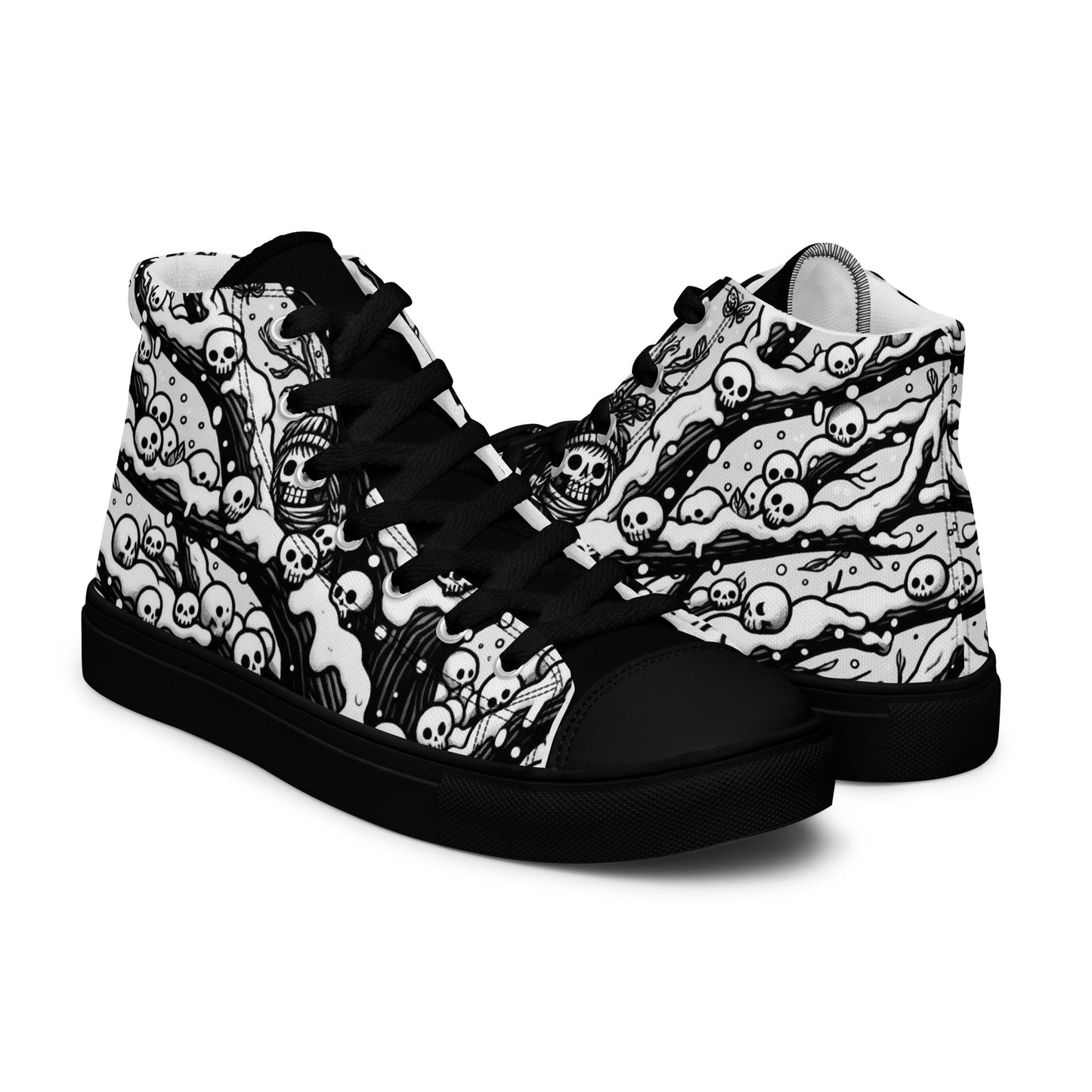 Hidden Skulls -Men’s high top canvas shoes designs