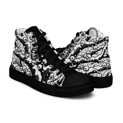 Hidden Skulls -Men’s high top canvas shoes designs