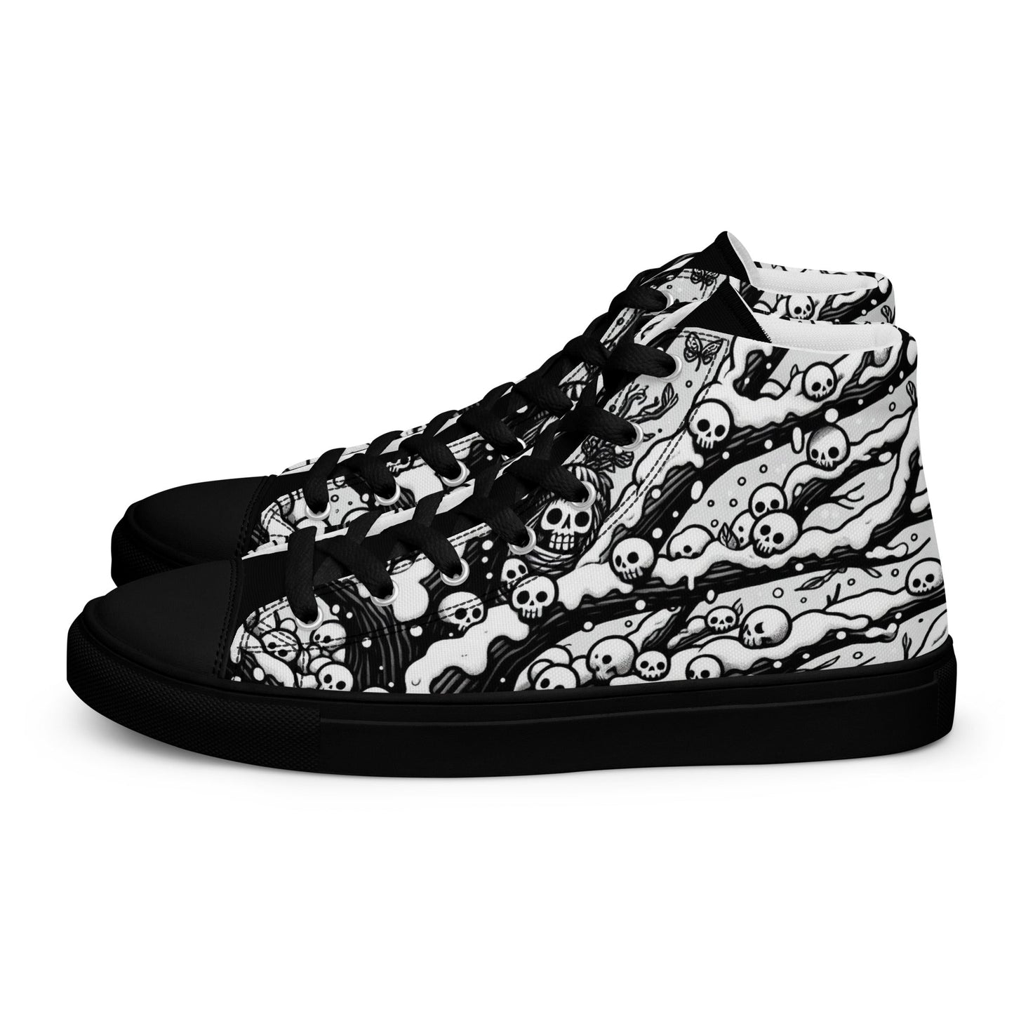 Hidden Skulls -Men’s high top canvas shoes designs