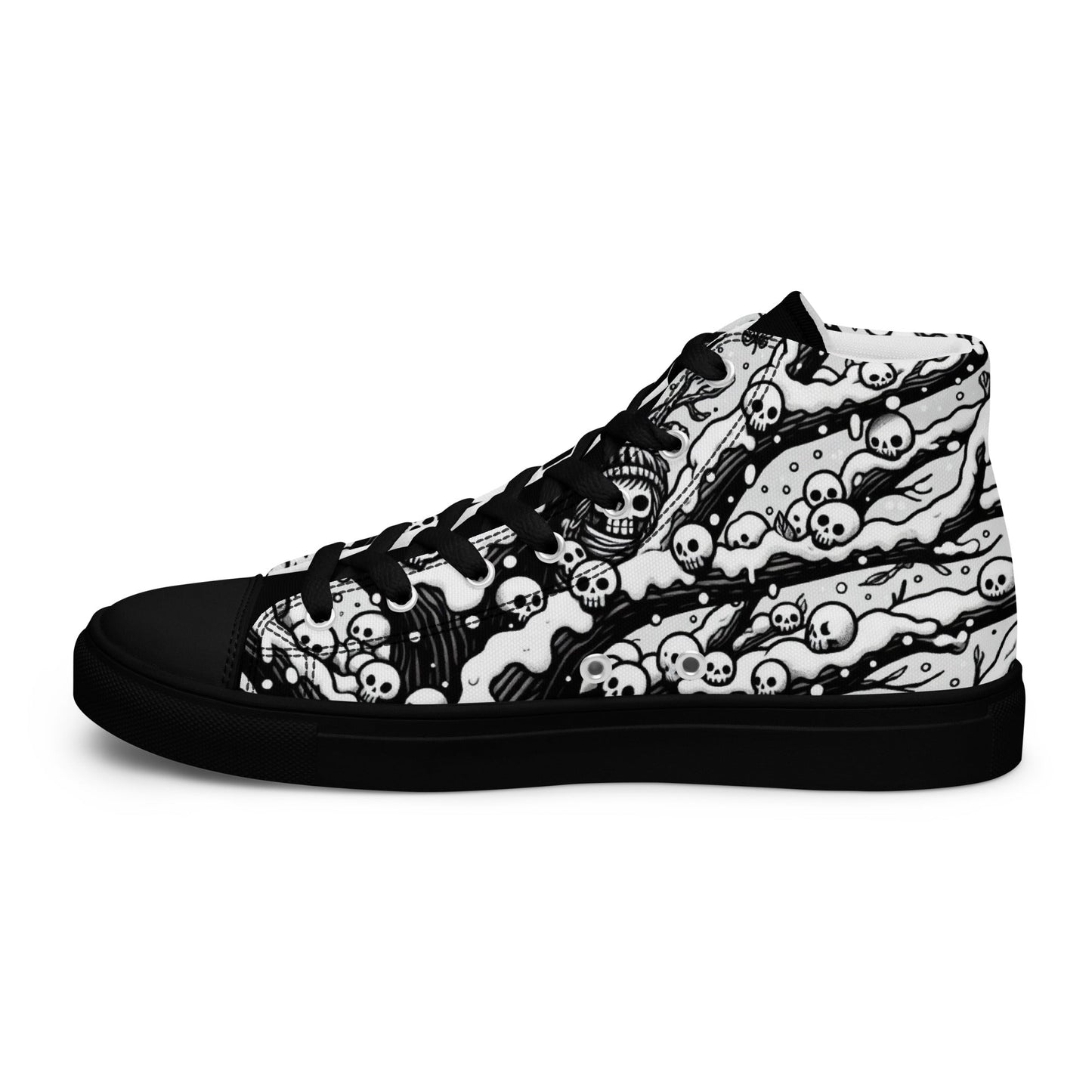 Hidden Skulls -Men’s high top canvas shoes designs