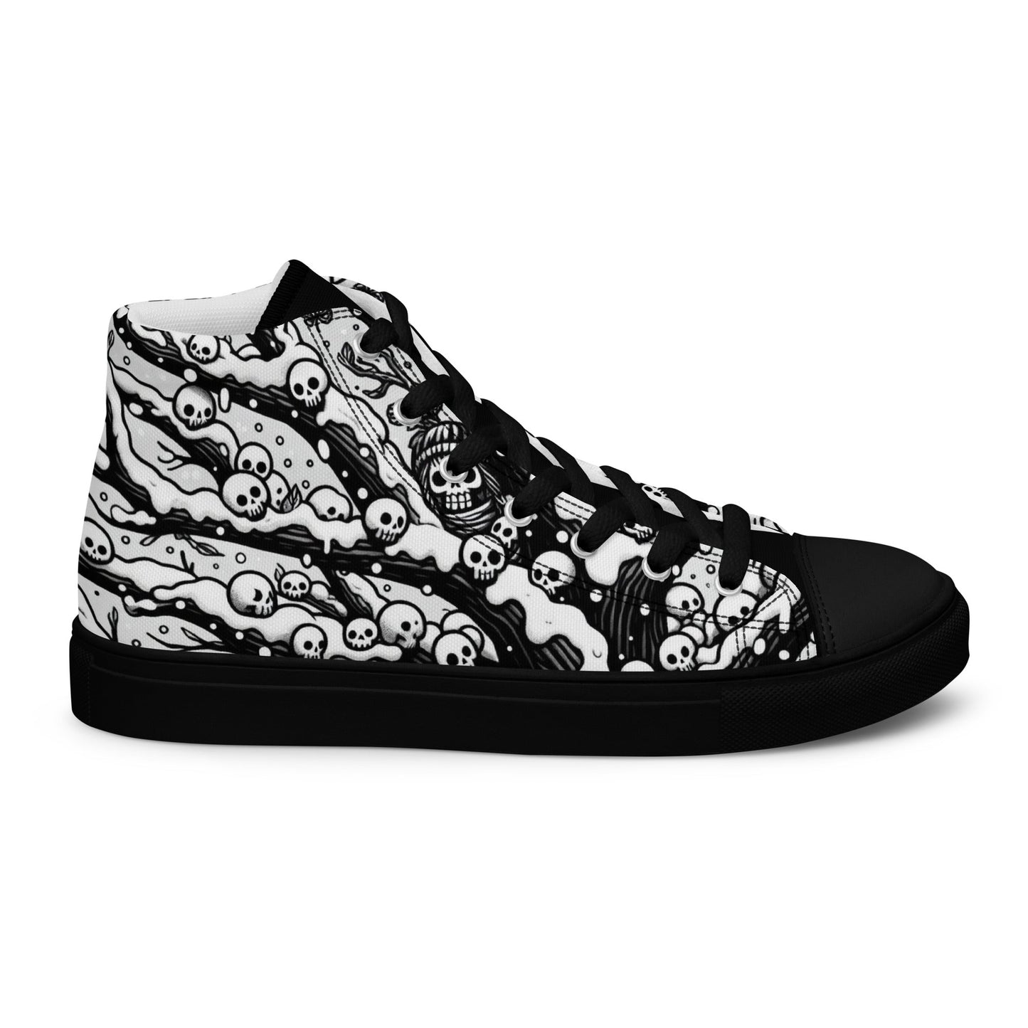 Hidden Skulls -Men’s high top canvas shoes designs