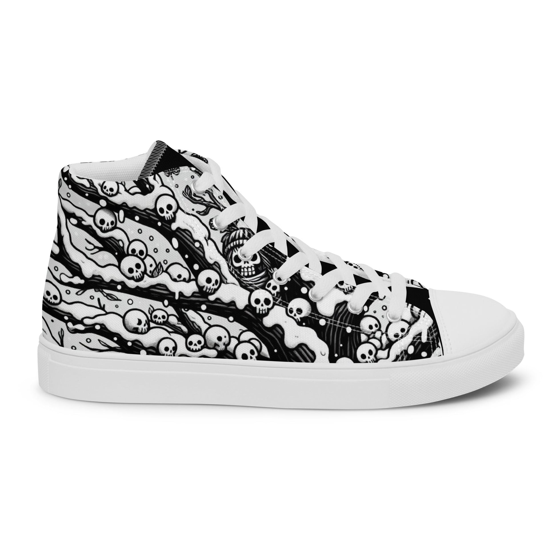 Hidden Skulls -Men’s high top canvas shoes designs