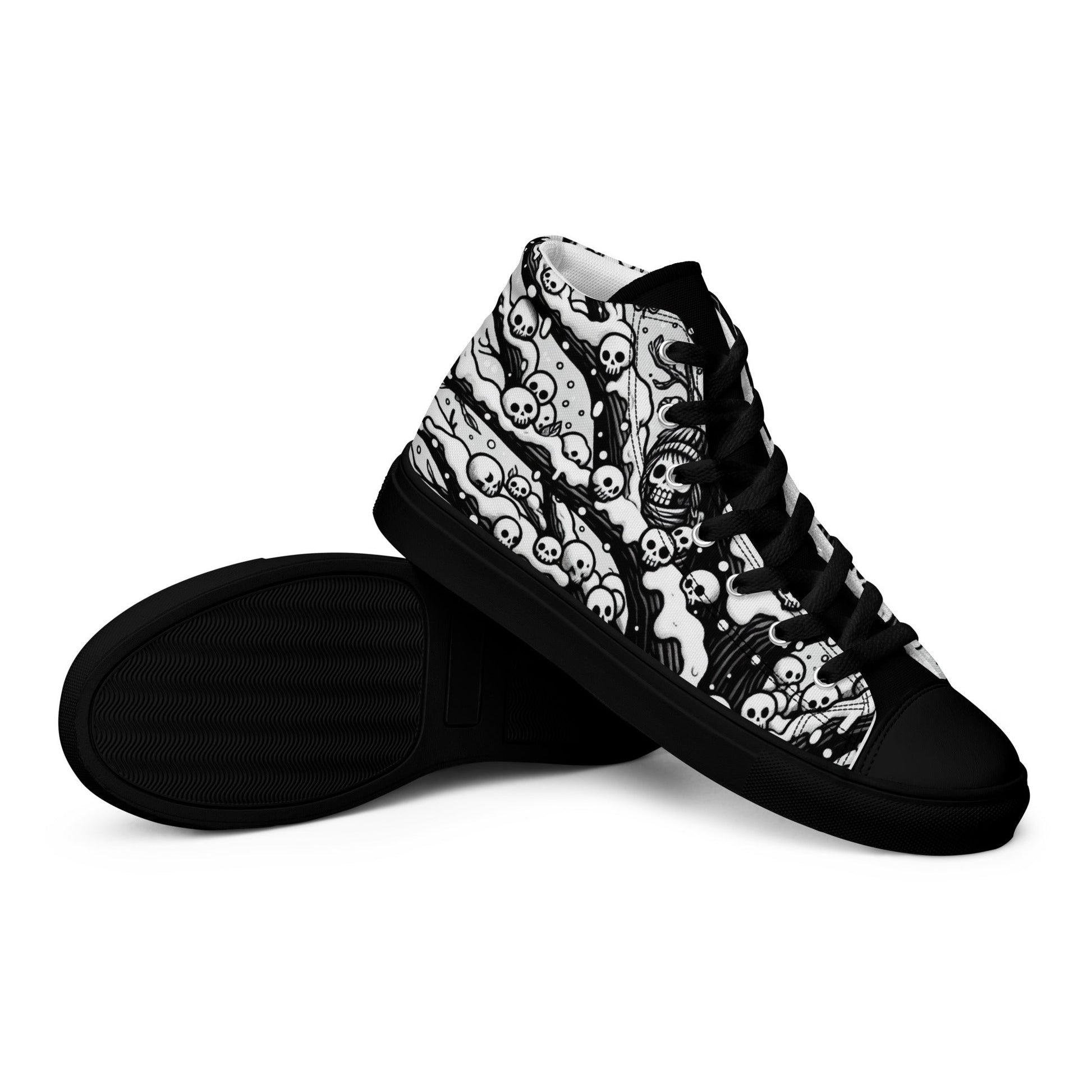 Hidden Skulls -Men’s high top canvas shoes designs