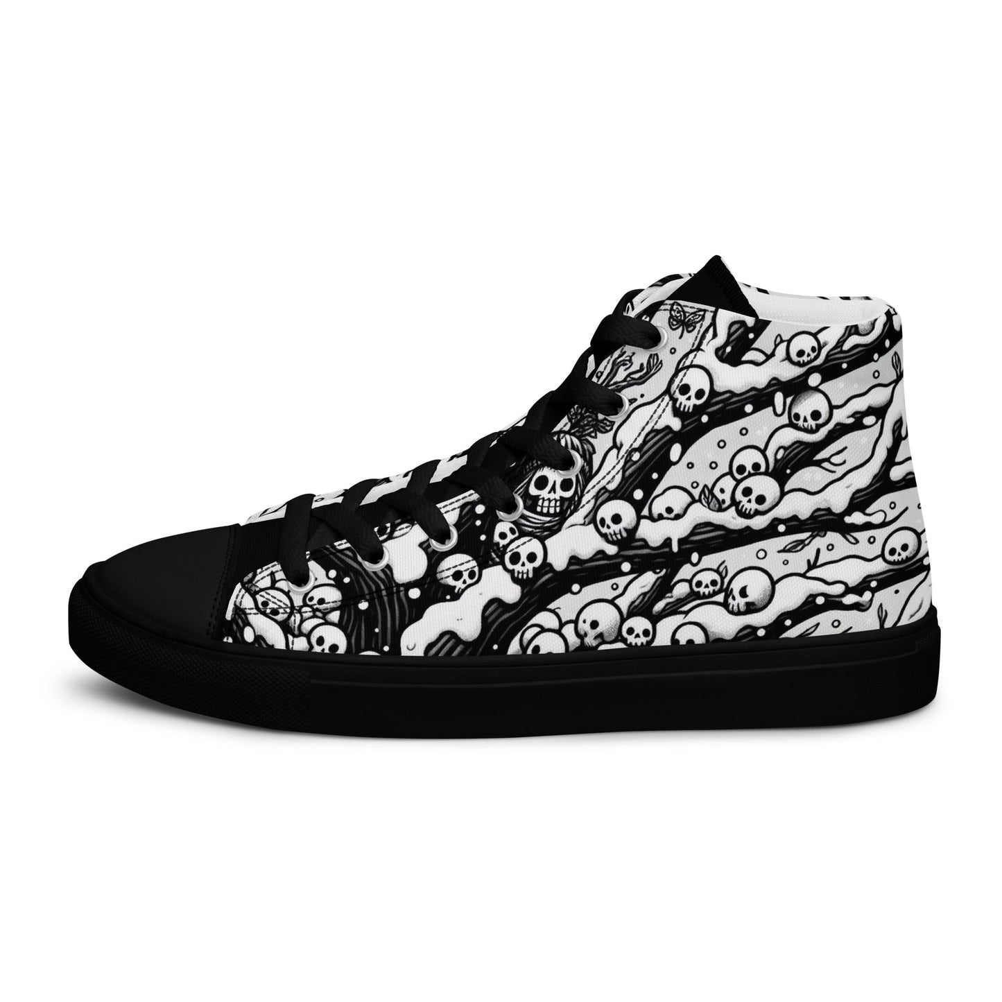 Hidden Skulls -Men’s high top canvas shoes designs