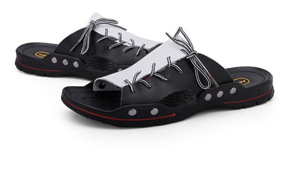 Laced Up Slider Sandals