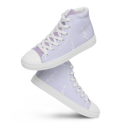 Lavander Field - Women's High top Canvas Sneakers