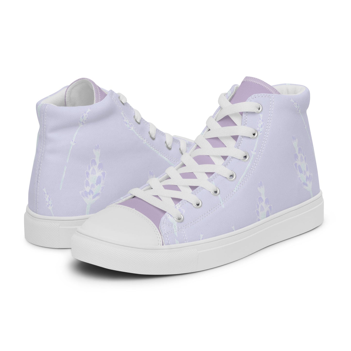 Lavander Field - Women's High top Canvas Sneakers