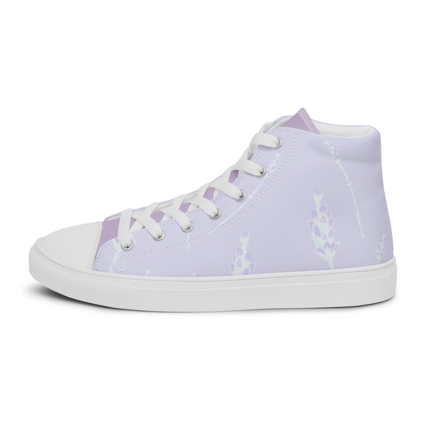 Lavander Field - Women's High top Canvas Sneakers