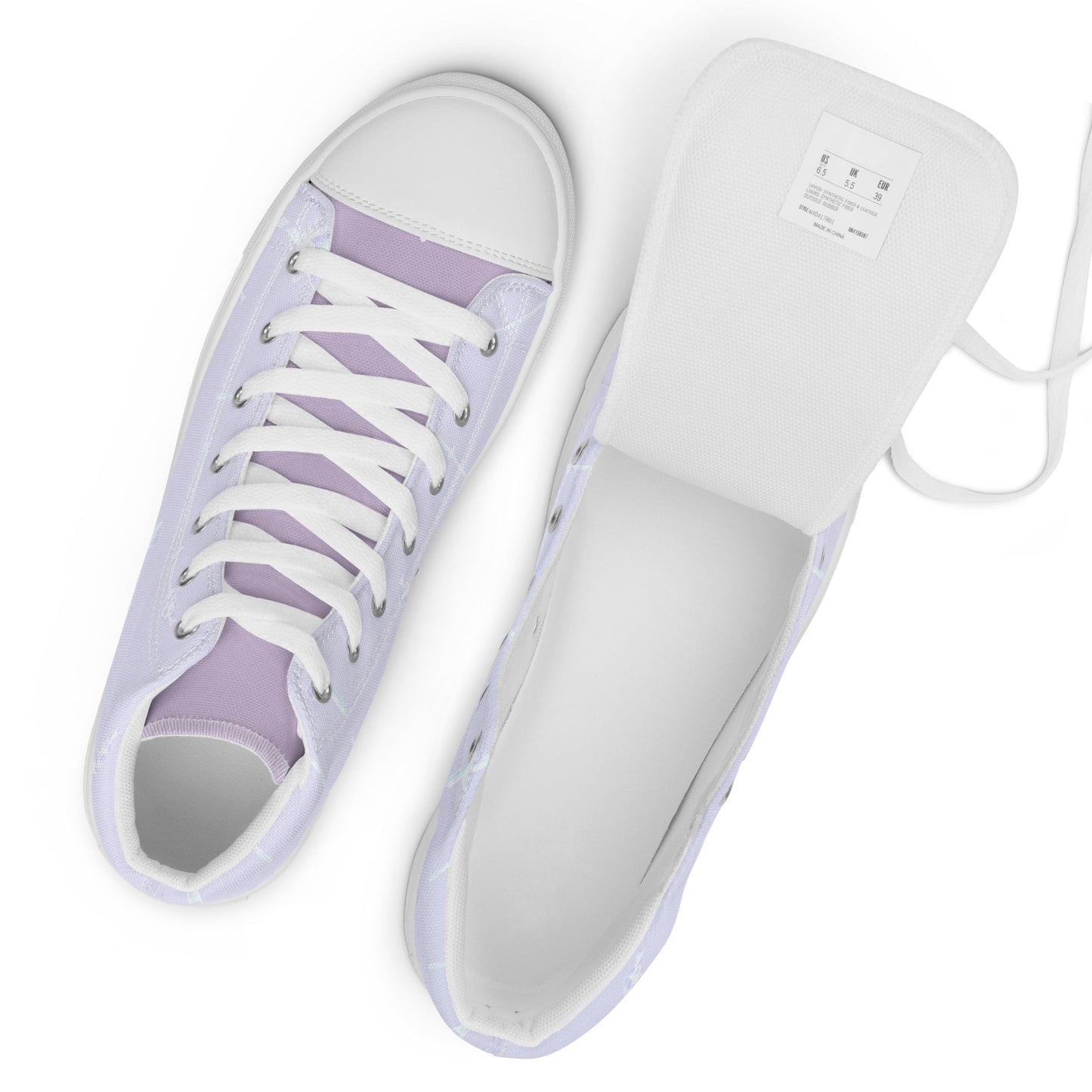 Lavander Field - Women's High top Canvas Sneakers