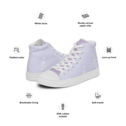 Lavander Field - Women's High top Canvas Sneakers