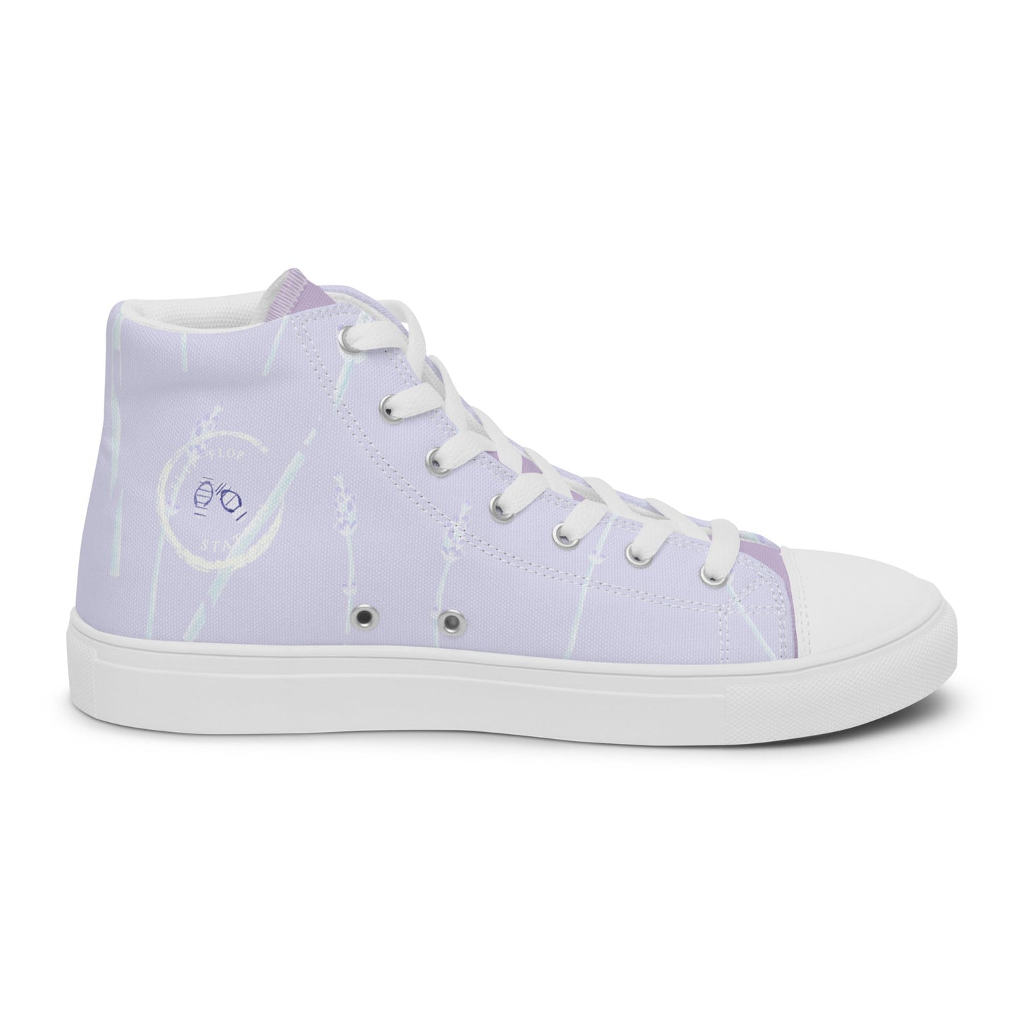 Lavander Field - Women's High top Canvas Sneakers