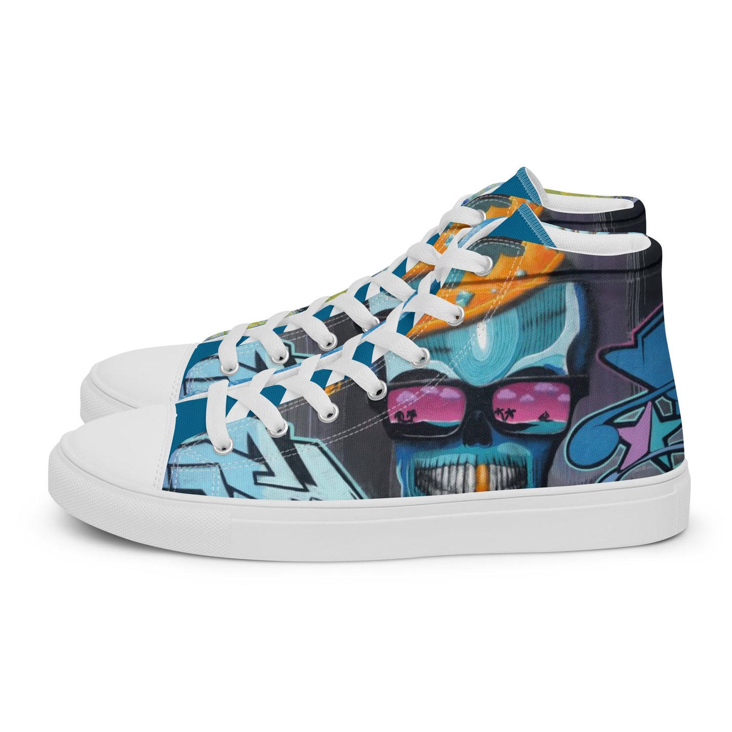 Live Life Graffiti high top canvas shoes -UNISEX