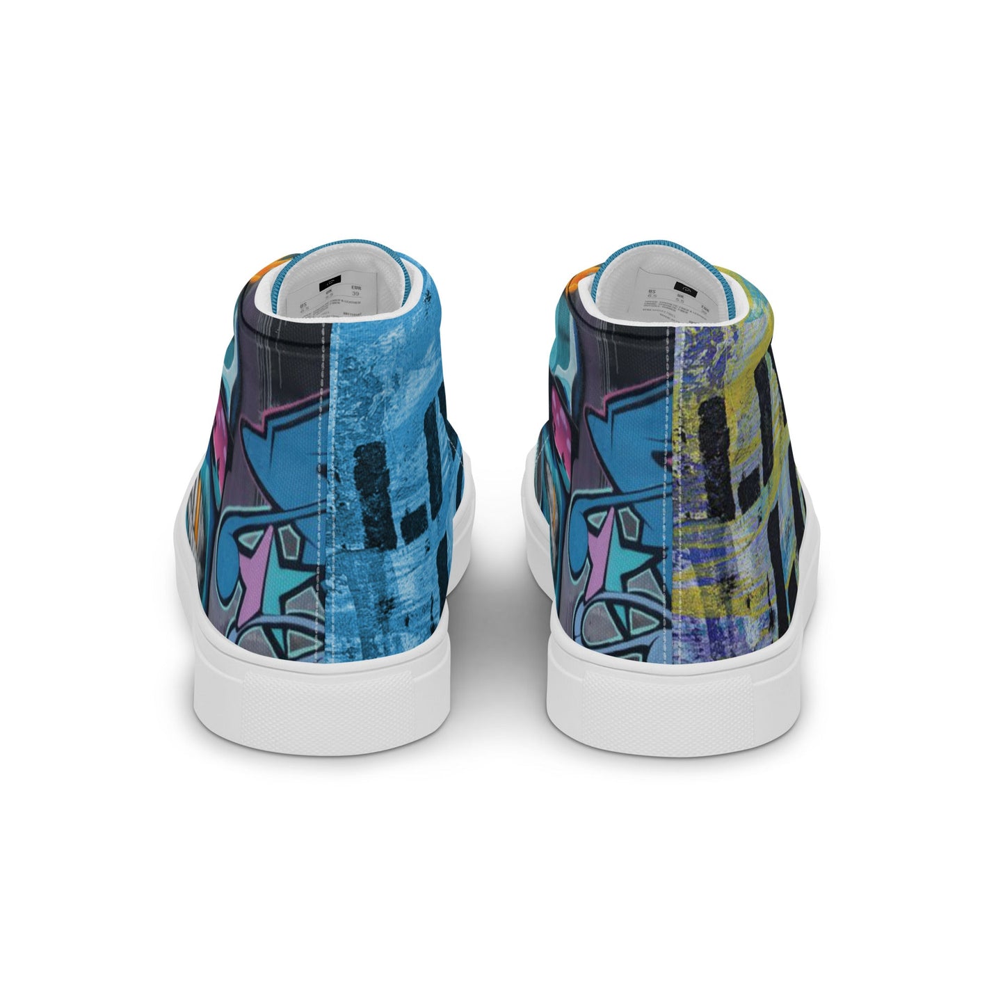 Live Life Graffiti high top canvas shoes -UNISEX