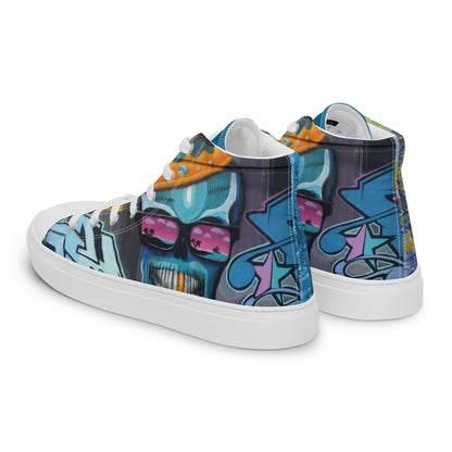 Live Life Graffiti high top canvas shoes -UNISEX