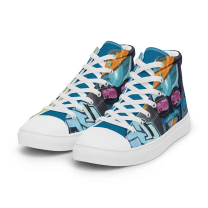 Live Life Graffiti high top canvas shoes -UNISEX