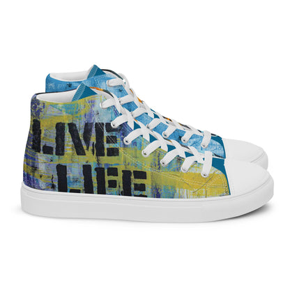 Live Life Graffiti high top canvas shoes -UNISEX