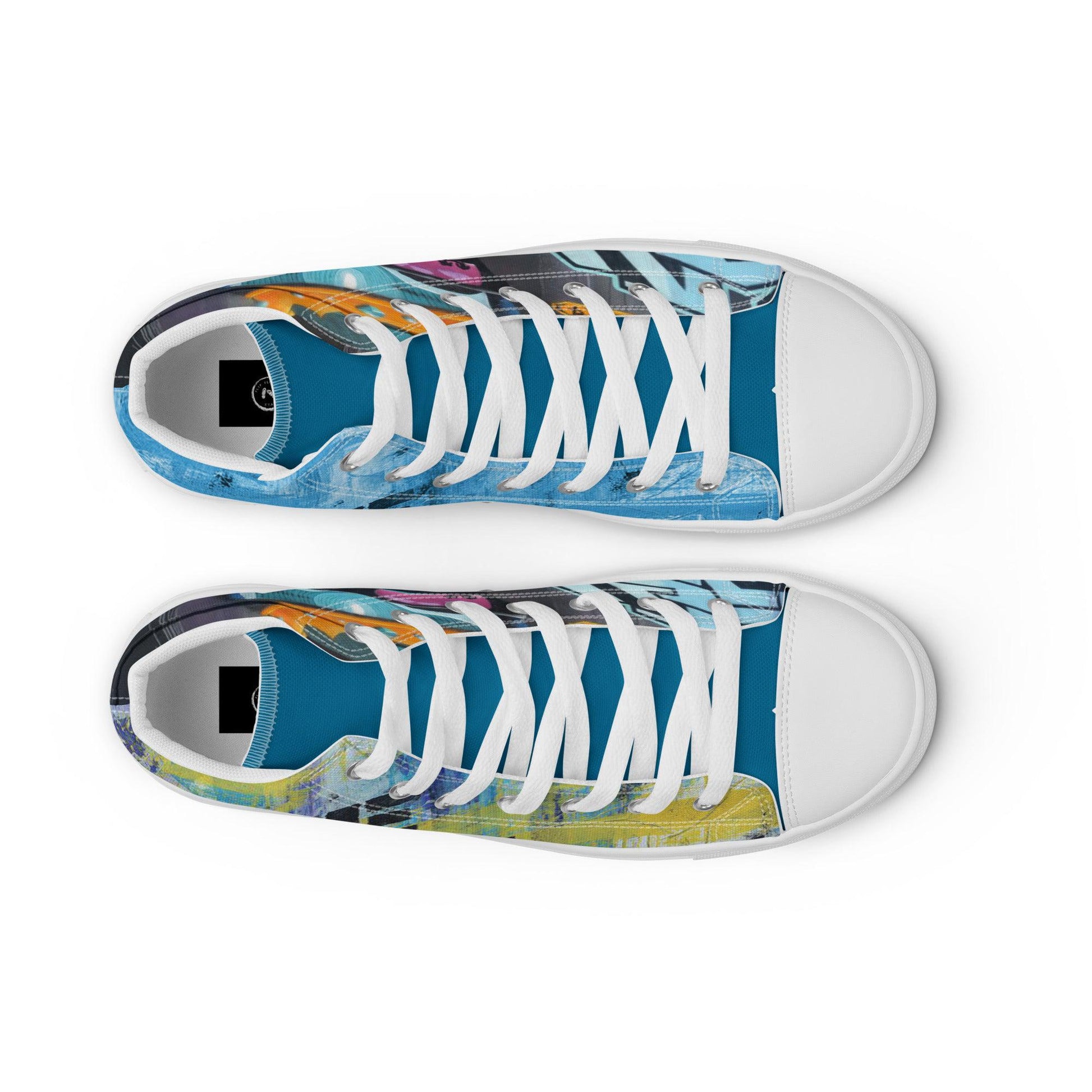 Live Life Graffiti high top canvas shoes -UNISEX