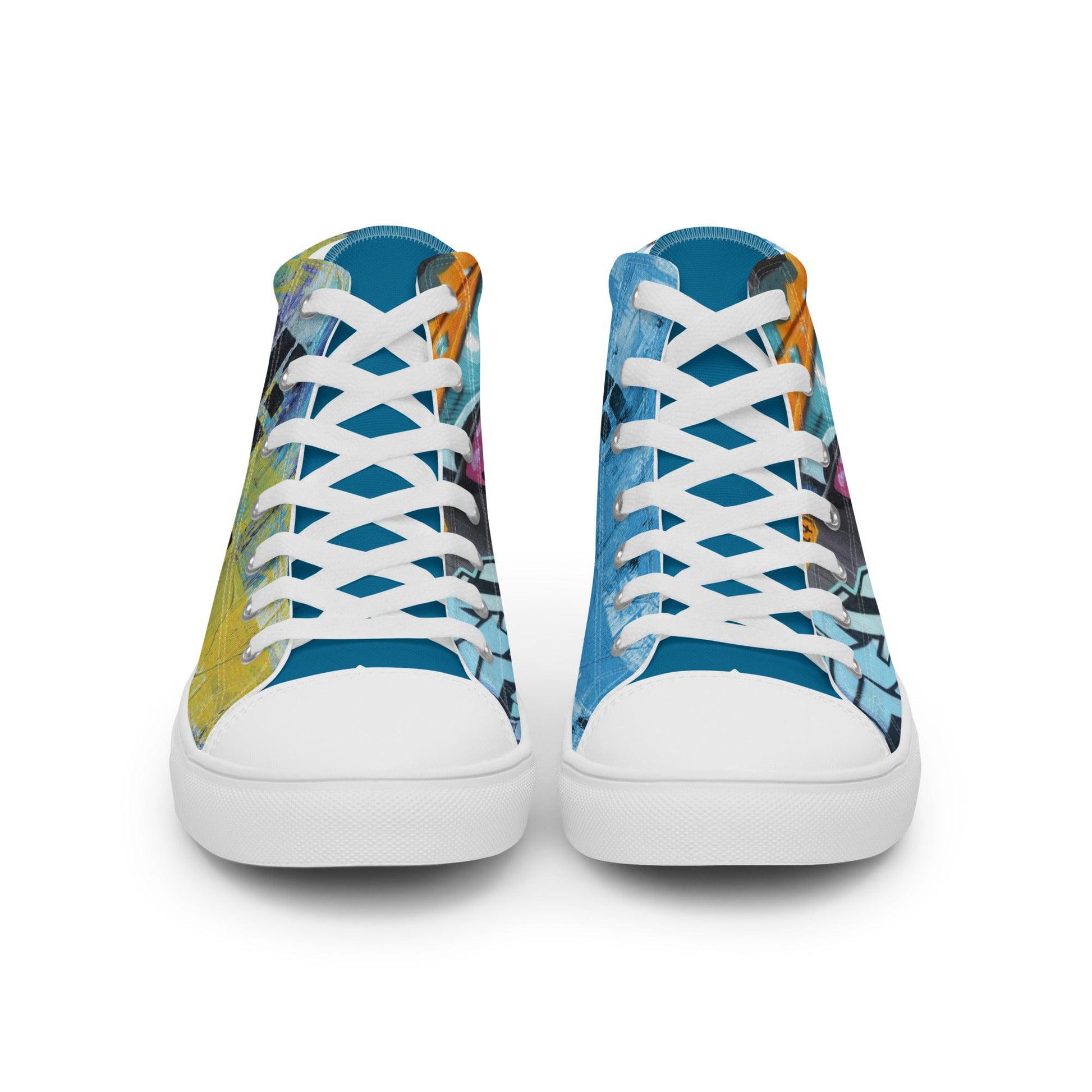 Live Life Graffiti high top canvas shoes -UNISEX