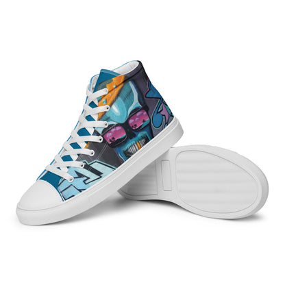 Live Life Graffiti high top canvas shoes -UNISEX