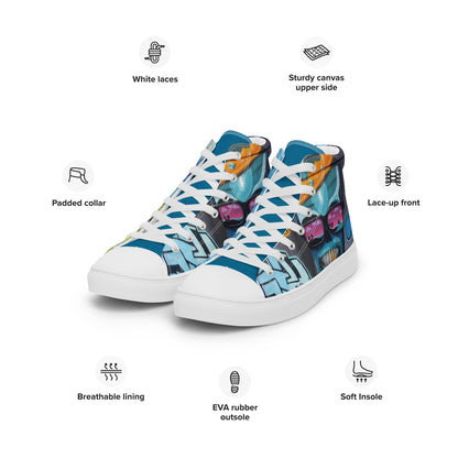 Live Life Graffiti high top canvas shoes -UNISEX