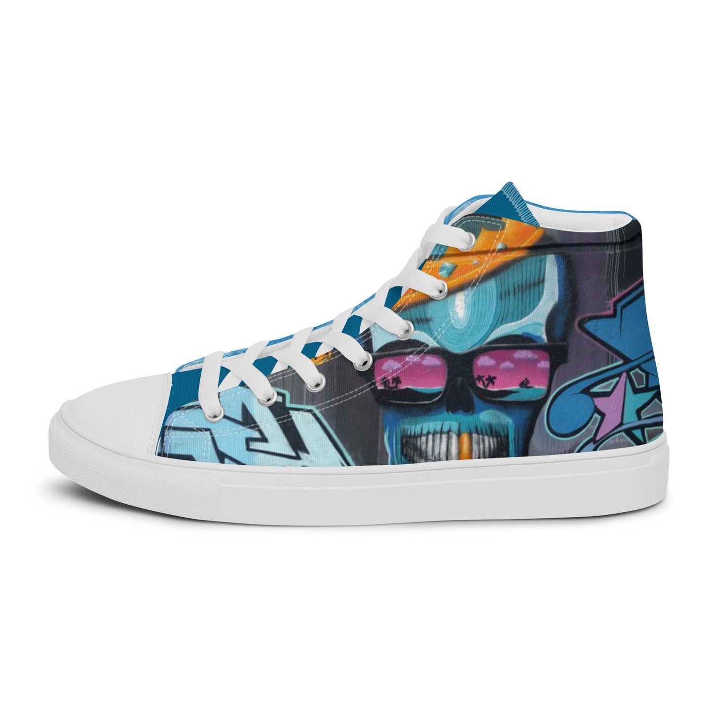 Live Life Graffiti high top canvas shoes -UNISEX