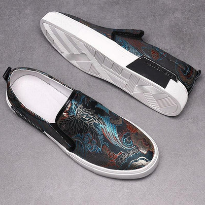 Luxury Designer Emboridery men's slip-on Canvas Shoes