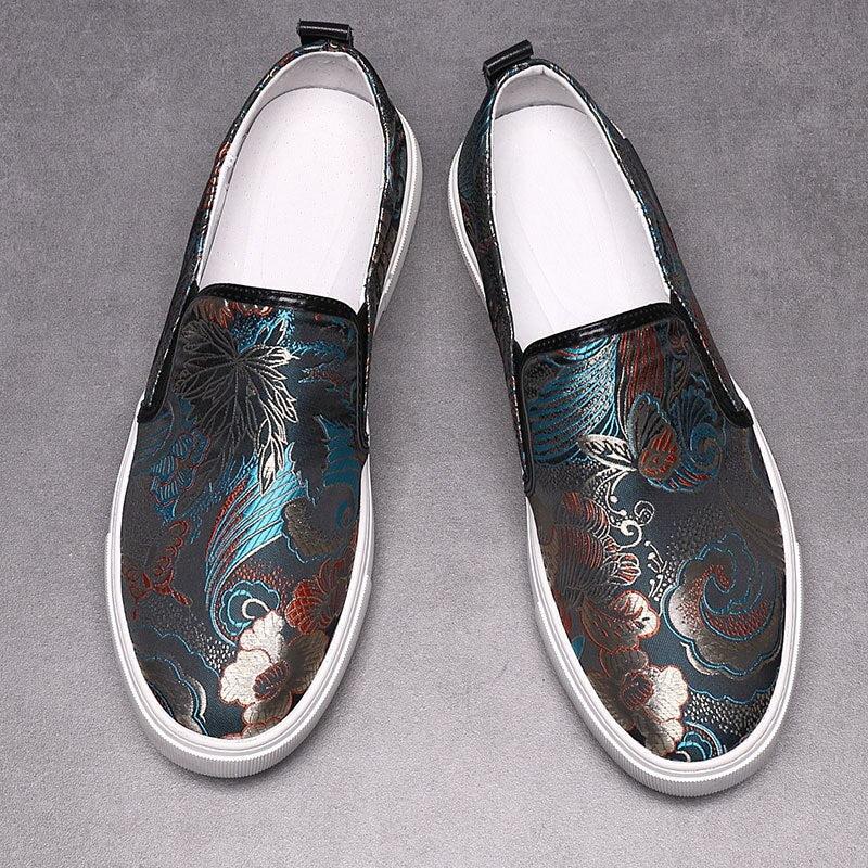 Luxury Designer Emboridery men's slip-on Canvas Shoes