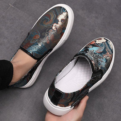 Luxury Designer Emboridery men's slip-on Canvas Shoes