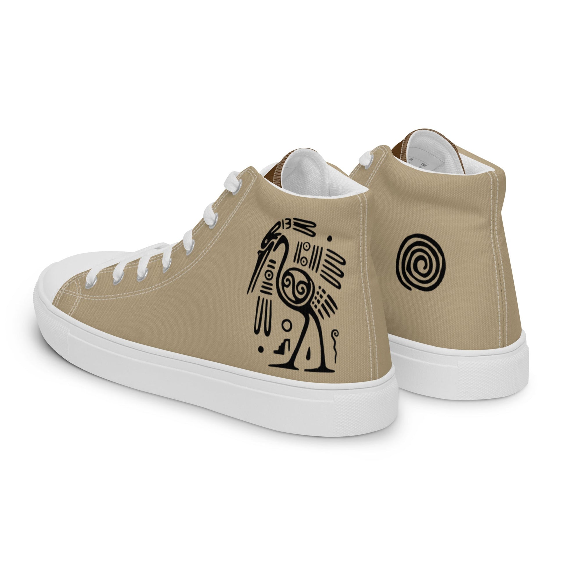 Mayan Ostrich high top canvas shoes