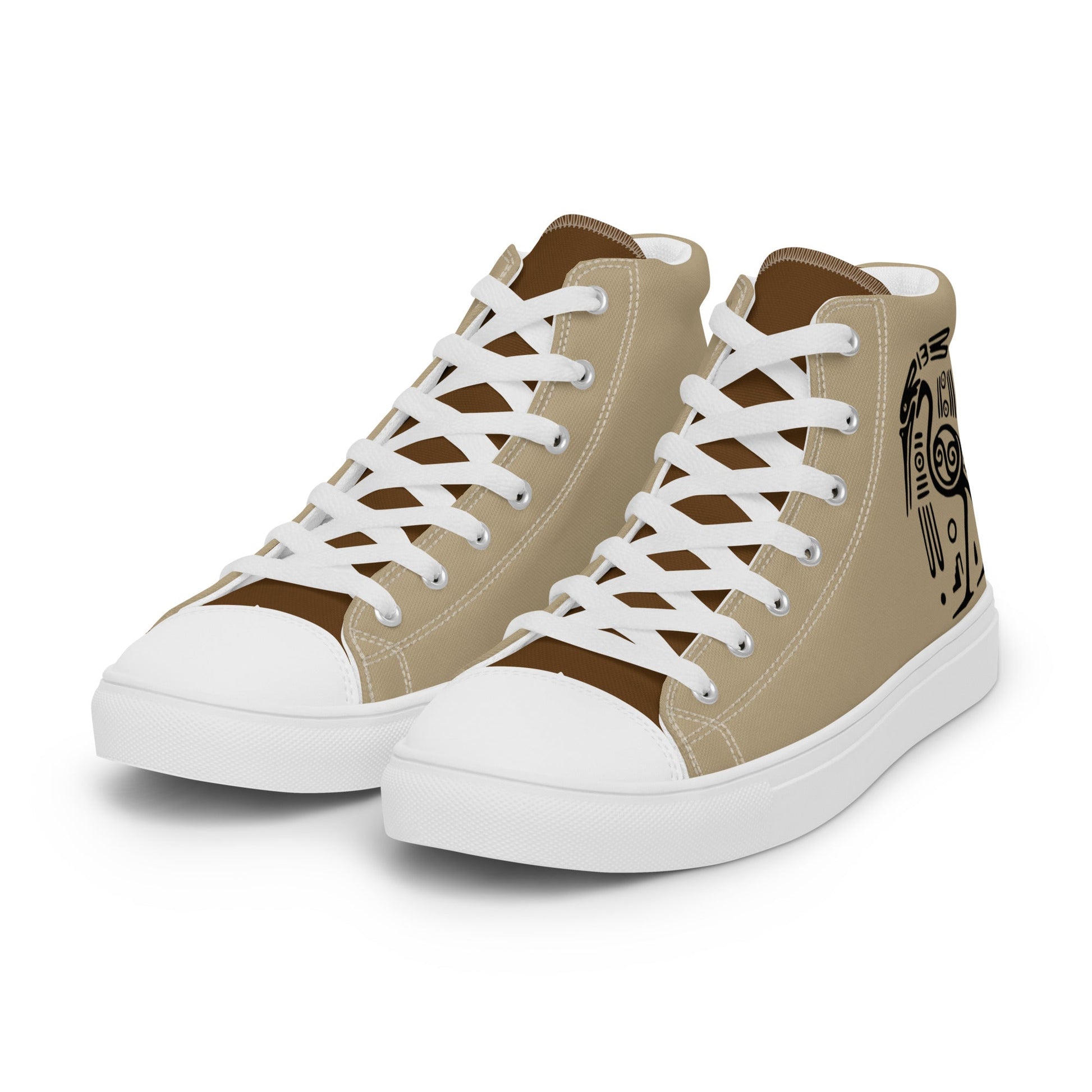 Mayan Ostrich high top canvas shoes